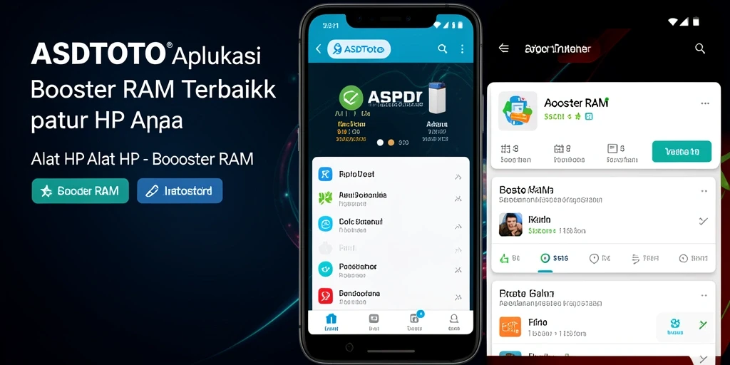 Screenshot antarmuka aplikasi ASDTOTO yang menunjukkan fungsi Booster RAM.