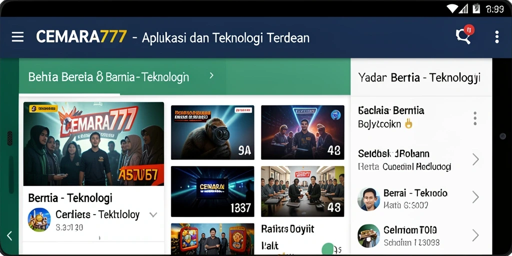 Tampilan antarmuka utama CEMARA777 yang modern dan intuitif.