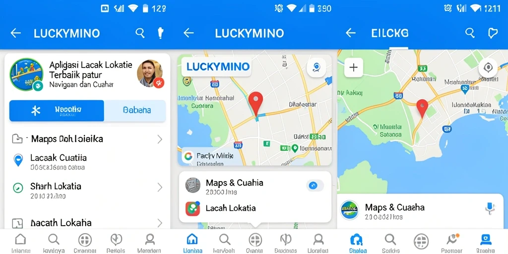 Tampilan antarmuka LUCKYMINO yang intuitif untuk pelacakan lokasi.