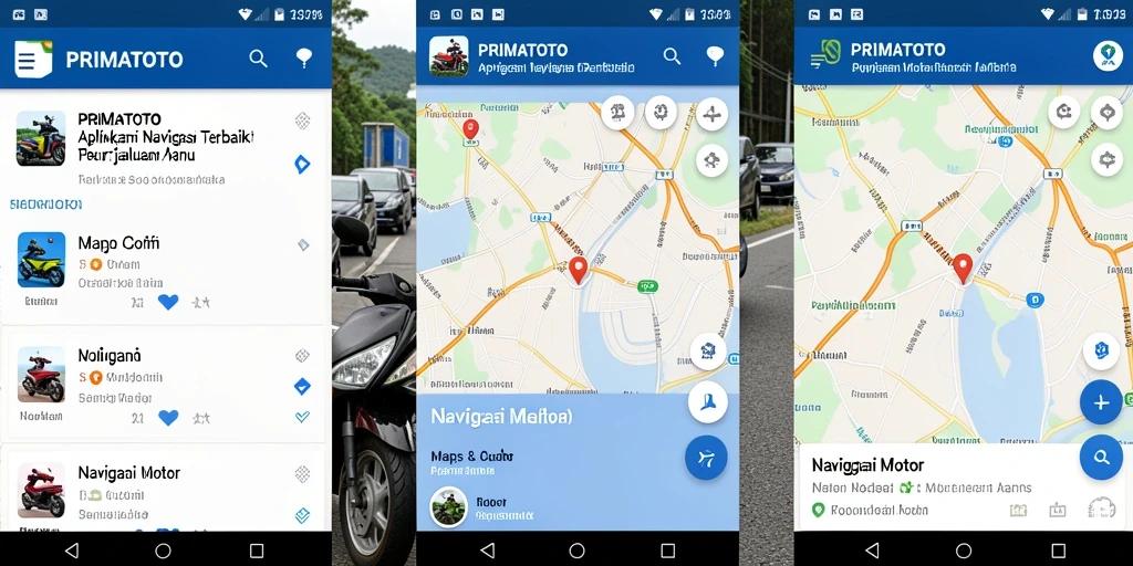 Tampilan antarmuka aplikasi PRIMATOTO untuk navigasi motor.