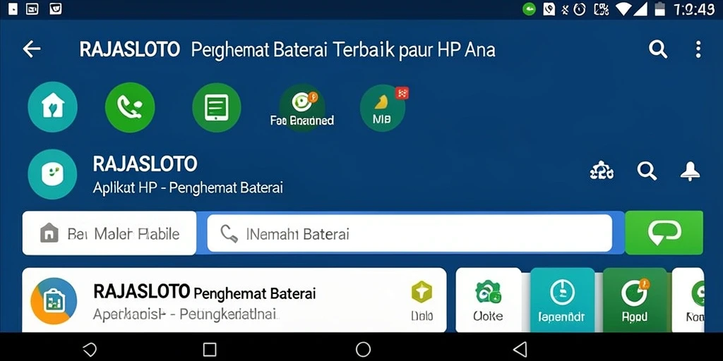 Tampilan antarmuka RAJASLOTO dengan fitur penghemat baterai.
