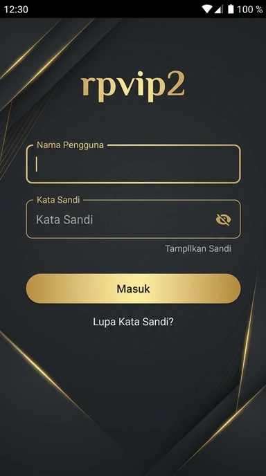 Tampilan halaman login rpvip2